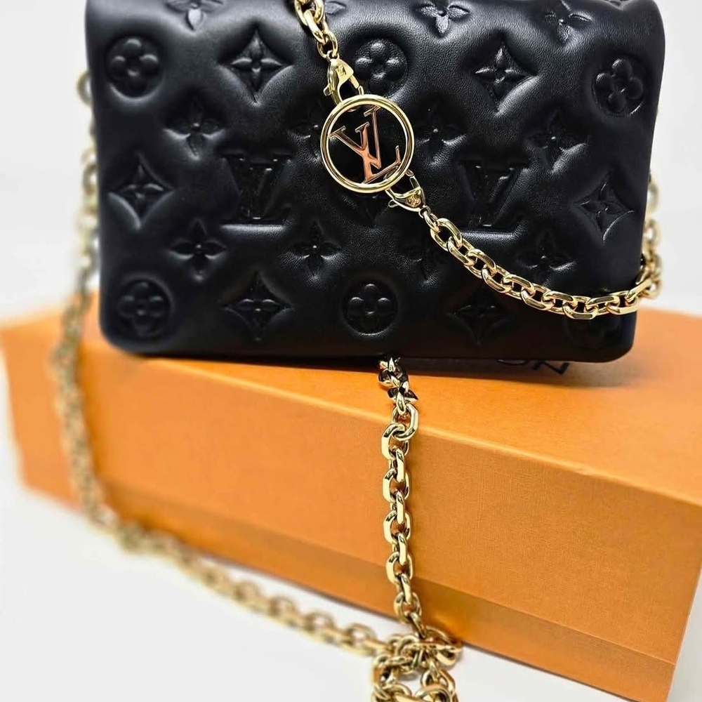 Louis Vuitton Black Crossbody with Gold Chain